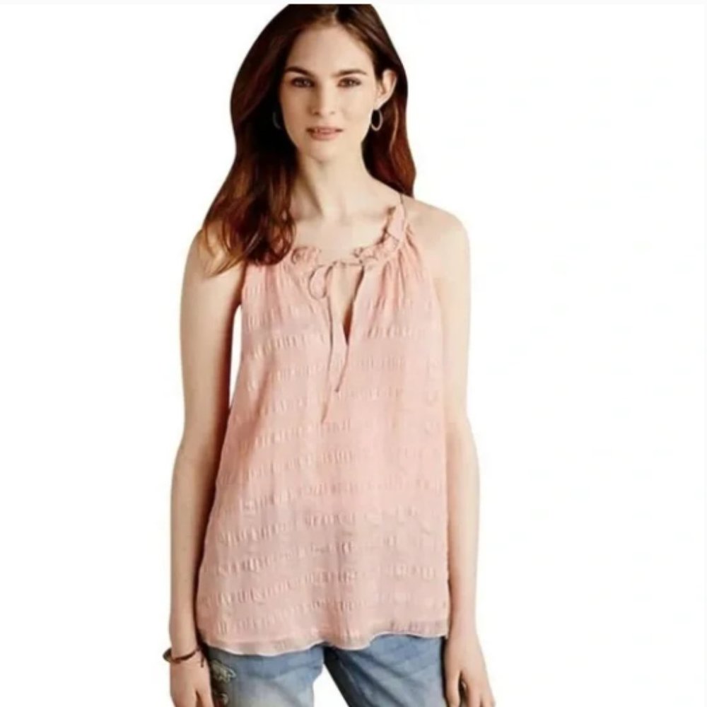 Anthropologie HD In Paris Pink Shadow Pane Tank Size 0 NWT